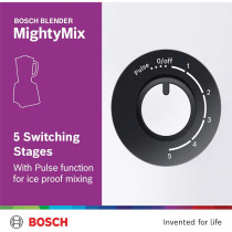 Bosch Blender 600 W Stirring Machine, 1500 Ml Food Capacity With Smoothie Filter And Grinder, German Engineering, Mightymixx, 1 Year Warranty