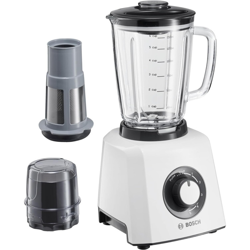 Bosch Blender 600 W Stirring Machine, 1500 Ml Food Capacity With Smoothie Filter And Grinder, German Engineering, Mightymixx, 1 Year Warranty