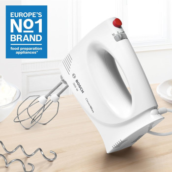 Bosch Stainless Steel Clever Mixx Hand Mixer 350 W, White, MFQ3030GB, 1 Year Warranty