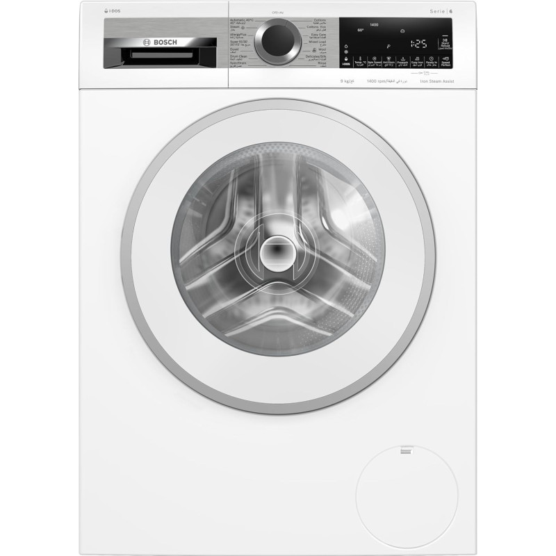 Bosch Series 6 Free-Standing Washing Machine 9 Kg Front Loader 1400 RPM, Touch Control Buttons, White, WGA244A0GC, 1 Year Warranty