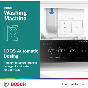 Bosch Front Load Washing Machine 9Kg Series 8, I-Dos Innovative Bosch Washing Machine, WGB244A0GC, 1 Year Warranty
