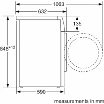 Bosch Series 6, Free-Standing Washing Machine, Front Loader, 10 Kg, 1400 RPM, Home Connect For Remote Monitoring And Control, White, WAl28PH1GC, 1 Year Warranty