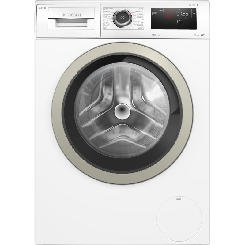 Bosch Series 6, Free-Standing Washing Machine, Front Loader, 10 Kg, 1400 RPM, Home Connect For Remote Monitoring And Control, White, WAl28PH1GC, 1 Year Warranty
