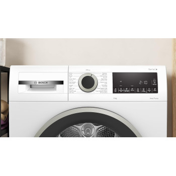 Bosch Series 4 Free-Standing Heat Pump Tumble Dryer 9 Kg, Auto Dry, Touch Control Buttons, WQG24200GC, 1 Year Warranty