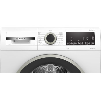 Bosch Series 4 Free-Standing Heat Pump Tumble Dryer 9 Kg, Auto Dry, Touch Control Buttons, WQG24200GC, 1 Year Warranty