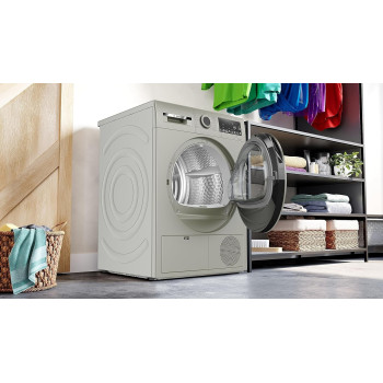 Bosch Series 4 Heat Pump Tumble Dryer 9 Kg Silver Inox, Auto Dry, LCD, Push-Button, WQG2410XGC, 1 Year Warranty