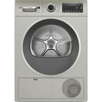 Bosch Series 4 Heat Pump Tumble Dryer 9 Kg Silver Inox, Auto Dry, LCD, Push-Button, WQG2410XGC, 1 Year Warranty