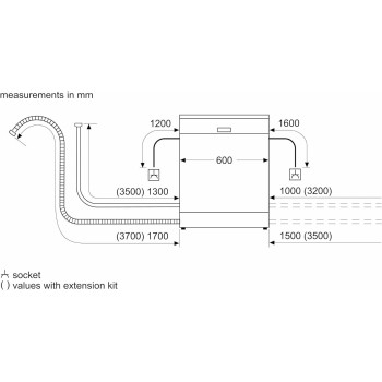 Bosch Series 4, Free-Standing Dishwasher 60 Cm, 14 Place Settings, Home Connect Enabled Via Wlan, SMS4HMC65M, Black, 1 Year Warranty