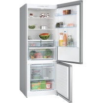 Bosch Series 4, 388 Litres, Free-Standing Refrigerator With Freezer, Stainless Steel Look, Vitafresh, Led Light, Model- KGN55Vl21M, 1 Year Warranty