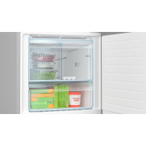 Bosch Series 4, 388 Litres, Free-Standing Refrigerator With Freezer, Stainless Steel Look, Vitafresh, Led Light, Model- KGN55Vl21M, 1 Year Warranty
