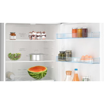 Bosch Series 4, 388 Litres, Free-Standing Refrigerator With Freezer, Stainless Steel Look, Vitafresh, Led Light, Model- KGN55Vl21M, 1 Year Warranty