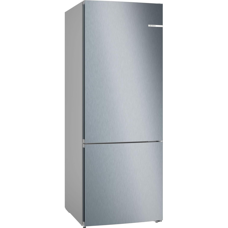 Bosch Series 4, 388 Litres, Free-Standing Refrigerator With Freezer, Stainless Steel Look, Vitafresh, Led Light, Model- KGN55Vl21M, 1 Year Warranty