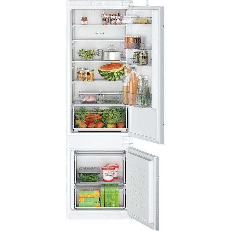 Bosch Series 2, 268 Liters, Built-In Fridge-Freezer Refrigerator With Freezer At Bottom, Sliding Hinge, Model - KIV87NSF0M, With 1 Year Standard Warranty