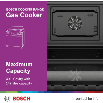 Bosch Free Standing Cooker, Gas Cooker, 84.4 Cm, 147 L Gas Range Cooker, German Engineering Cooking Range, 1 Year Warranty