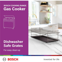 Bosch Free Standing Cooker, Gas Cooker, 84.4 Cm, 147 L Gas Range Cooker, German Engineering Cooking Range, 1 Year Warranty