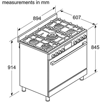 Bosch Series 8 Gas Range Cooker Stainless Steel, HIZ5G7W50M, 1 Year Warranty