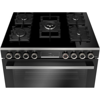 Bosch Series-8, Full Gas Cooking Range, 90x60 Cm, 5 Burners - HJY5G7V60M, 1 Year Manufacturer Warranty