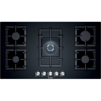 Bosch Built In Hob 5 Gas Burners, PPQ9B6O90M, Black, 1 Year Warranty