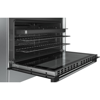 Bosch Series 8, 90X60 cm, 5 High Speed Ceramic Cooking Zones Electric Range Cooker, Stainless Steel HKK99V850M Min 1 year manufacturer warranty