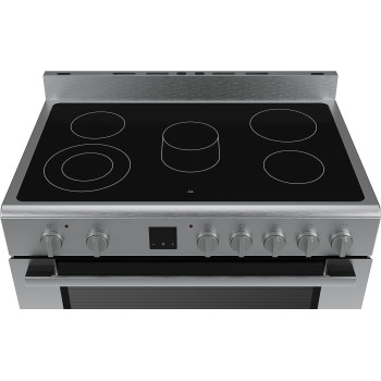 Bosch Series 8, 90X60 cm, 5 High Speed Ceramic Cooking Zones Electric Range Cooker, Stainless Steel HKK99V850M Min 1 year manufacturer warranty