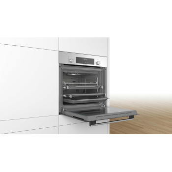 Bosch Series 6 Built-In Oven With Added Steam Function, LCD Display Control, 8 Heating Methods, Stainless Steel, HIJ557YS0M, 1 Year Warranty