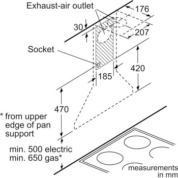 Bosch 60 Cm Wall Mounted Cooker Hood, Stainless Steel, DWP64CC50M, 1 Year Warranty