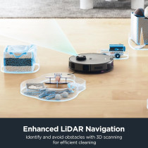 Eureka Robotic Vacuum Cleaner E10S With Wiping Function 2-1, Bagless Dust Self-Empty, Auto Lifting Mop, Up To 180 Minutes Runtime, App Control, 4000PA For Pet Hair, Carpets, Hard Floor, 1 Year Warranty