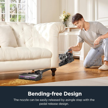 Eureka Cordless Vacuum Cleaner, 550W 60 Mins Running 5-In-1 Powerful Househould Wireless Vacuum 19KPA With Led Headlights For Home Carpet Hard Floor Car Pet Hair, 1 Year Warranty