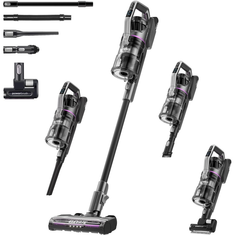 Eureka Cordless Vacuum Cleaner, 550W 60 Mins Running 5-In-1 Powerful Househould Wireless Vacuum 19KPA With Led Headlights For Home Carpet Hard Floor Car Pet Hair, 1 Year Warranty