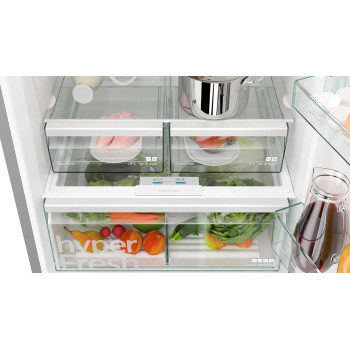 Siemens IQ300, 530 Litres Bottom Mount Freestanding Refrigerator, German Engineering, Silver, KG55NVl21M, 1 Year Warranty