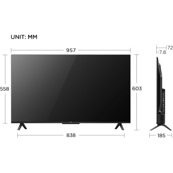 TCL 43 Inch Ultra HD Smart TV, Dual Core, Smart HDR, 4K TV, Netflix, YouTube, Dual Core Processor, Google TV - 43P61B