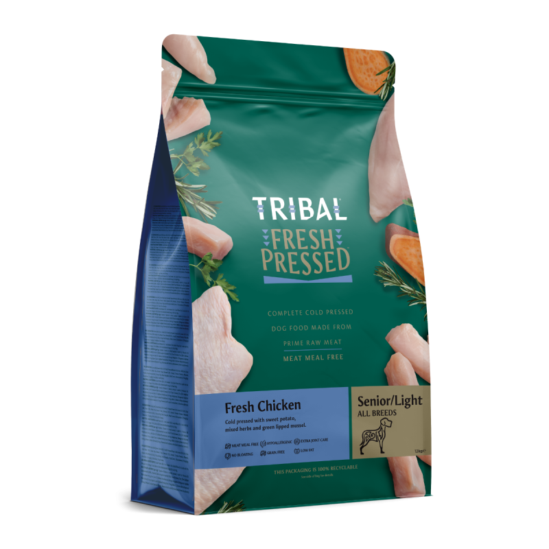 Tribal Fresh Pressed 12kg Complete Fresh Chicken Senior Light Dry Dog Food