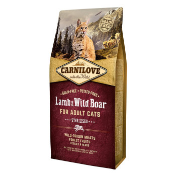 Carnilove Lamb And Wild Boar For Adult Cats, 6kg