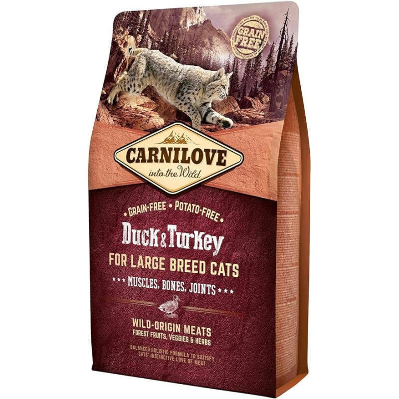 Carnilove Duck And Turkey For Large Breed Adult Cats, 2kg