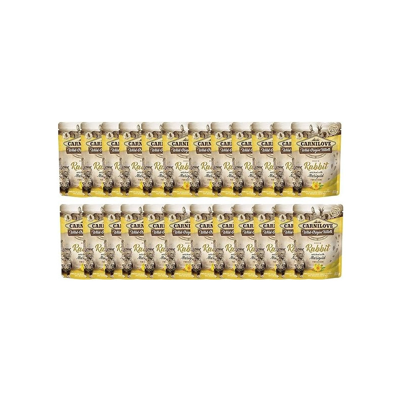 Carnilove 24pcs x 85g Rabbit Enriched With Marigold For Kittens (Wet Food Pouches)
