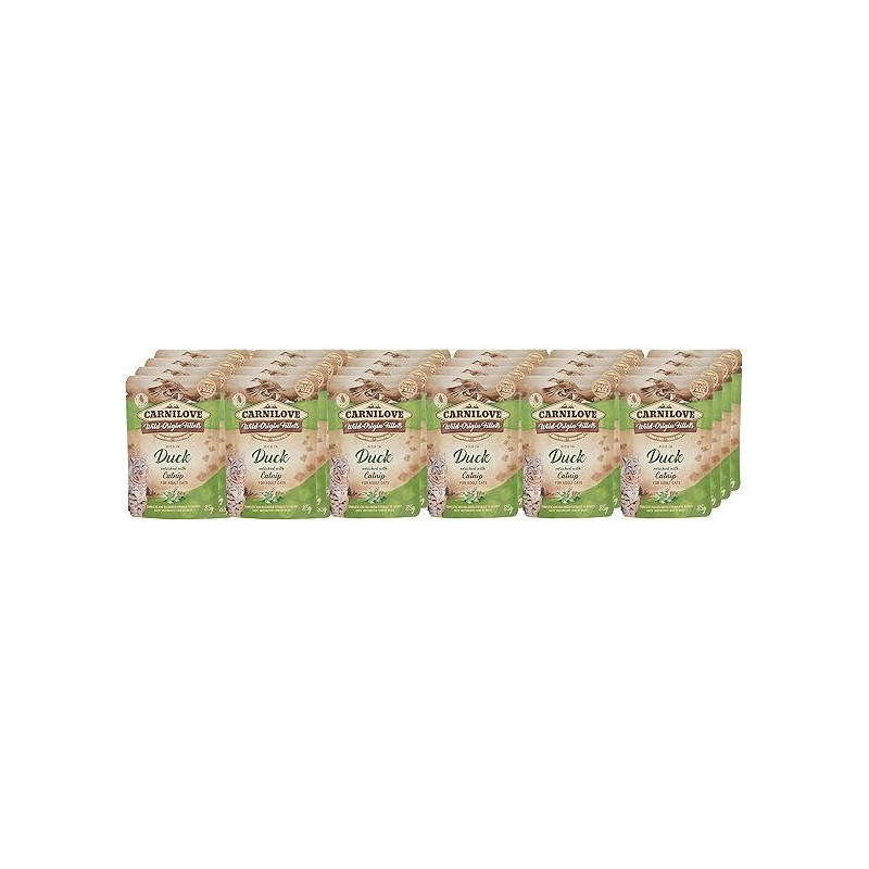 Carnilove 24pcs x 85g Duck Enriched With Catnip For Adult Cats (Wet Food Pouches)