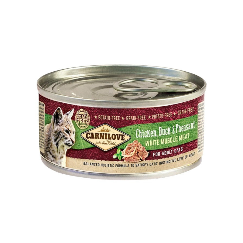 Carnilove Chicken, Duck And Pheasant For Adult Cats (Wet Food Cans) 12 x 100g