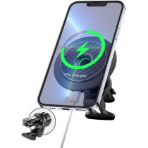 Green Lion 15W Magnetic Wireless Car Charger and Car Mount, Multicolor