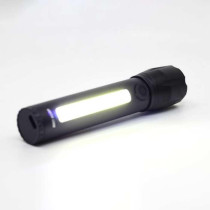 Green Lion 2 in 1 Adjustable Torch 3W LED 130lm 1200mAh, Black