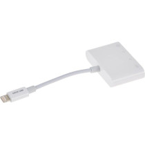 Green Lion 4 in 1 OTG Adapter Dual Lightning to SD TF USB, White