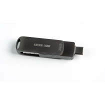 Green Lion 4 In 1 Pro Flash Drive 256GB, Lightning Micro Type C USB-A, Support: Windows, Mac, Android, iPhone, Material Metal, Black