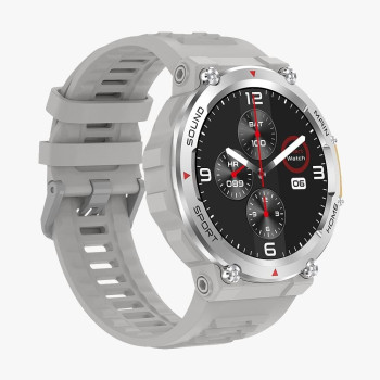 Green Lion Adventure Smart Watch, 10 Days Standby Time, Call Social Notifications, Bluetooth Connectivity, Always On Display, Waterproof, Wireless Charging, Voice Assistant, Health Tracking, Grey