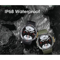Green Lion Adventure Smart Watch, 10 Days Standby Time, Call Social Notifications, Bluetooth Connectivity, Always On Display, Waterproof, Wireless Charging, Voice Assistant, Health Tracking, Grey