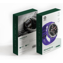 Green Lion Adventure Smart Watch, 10 Days Standby Time, Call Social Notifications, Bluetooth Connectivity, Waterproof, Wireless Charging, Voice Assistant, Health Tracking, Purple
