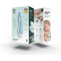 Green Lion Baby Nail Trimmer 6 Detachable Heads, 360 Degree Moderate Rotating, 60 Decibels Light Sound, 4 Speed Control, Safe and Efficient, Suitable for All Ages Adults, Babies and Kids, Battery Operated, Blue