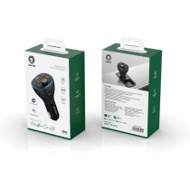 Green Lion Bluetooth FM Transmitter for Car, Wireless Radio Adapter Car Kit with Dual USB ports 38W and a 20W Type C port, QC 3.0 Charging, Hands Free Calling Compatible with Siri And Google Assistant, Black