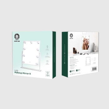 Green Lion Brightening 9 Led Makeup Mirror, White