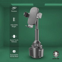Green Lion Car Mount, 360 Degree Rotation, Adjustable Stand, Expandable Base, Universal Compatibility, Black