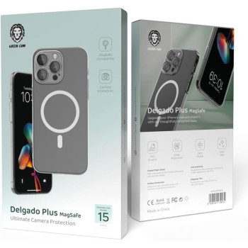 Green Lion for iPhone 15 Pro Case Delgado Plus with Camera Protection Case - Anti-Scratch Drop Resistant - Shockproof Full Slim Bumper Protection Back Cover for iPhone 15 Pro 6.1, Clear