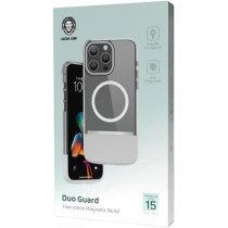 Green Lion for iPhone 15 Pro Max Case Dou Guard Two Piece Magnetic Case Compatible with MagSafe Anti Scratch Drop Resistant Full Slim Protection Back Cover for iPhone 15 Pro Max 6.7, White